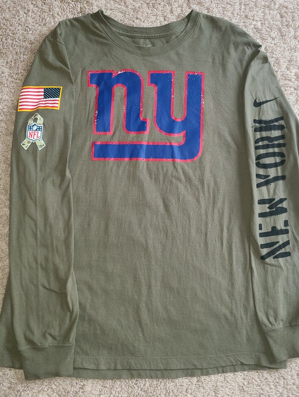 New York Giants Nike T-Shirt Size L 2022 Salute To Service Military Football Tee